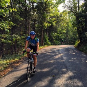 Climbing the lower part of Woodstock Tower Road